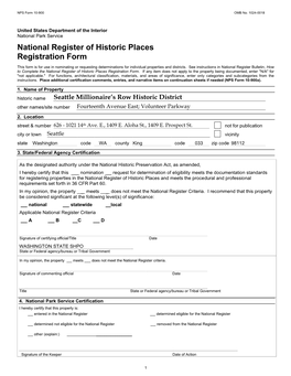 NPS Form 10 900 OMB No. 1024 0018