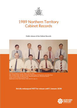 1989 Northern Territory Cabinet Records