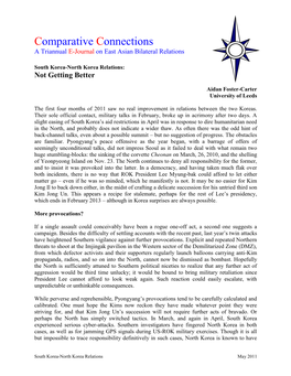 Comparative Connections a Triannual E-Journal on East Asian Bilateral Relations