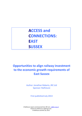 ACCESS and CONNECTIONS: EAST SUSSEX