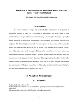 The Availability of Utilizable Nitrogen During the Alcoholic Fermentation