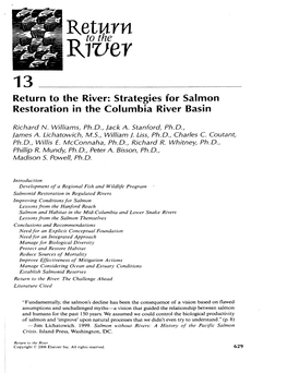 Strategies for Salmon Restoration in the Columbia River Basin