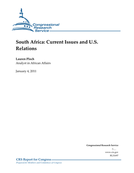 South Africa: Current Issues and U.S