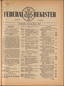 Federal Regster Volume 8 1934 ^ \ Number 91