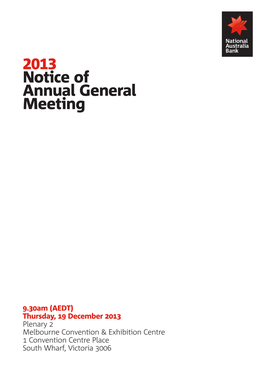 2013 Notice of Annual General Meeting