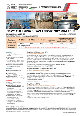 5Days Charming Busan and Vicinity Mini Tour