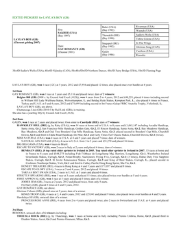 EDITED PEDIGREE for LAYLA's BOY (GB)