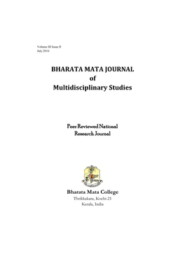 BHARATA MATA JOURNAL of Multidisciplinary Studies