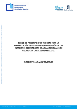 Pliego De Prescripciones Técnicas Para La Contratación De Las Obras De Finalización De Las Estaciones Depuradoras De Aguas Re