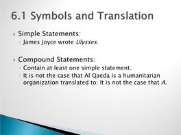 6.1 Symbols and Translation