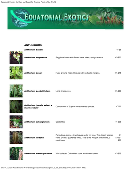 Equatorial Exotics for Rare and Beautiful Tropical Plants of the World