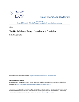 The North Atlantic Treaty--Preamble and Principles