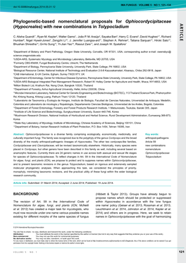 AR TICLE Phylogenetic-Based Nomenclatural