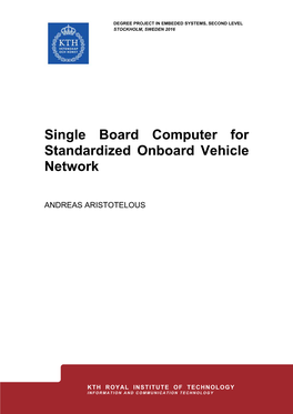 Single Board Computer for Standardized Onboard Vehicle Network