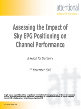 Assessing the Impact of Sky EPG Positioning on Channel Performance