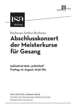 Abschlusskonzert Der Meisterkurse Für Gesang