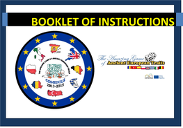 Booklet of Instructions