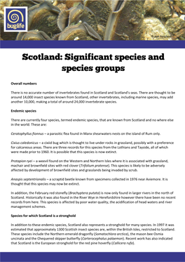 Scotland Species and Species Groups
