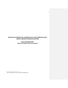 Final Report, Airport Study 2009, "Regional Cooperation