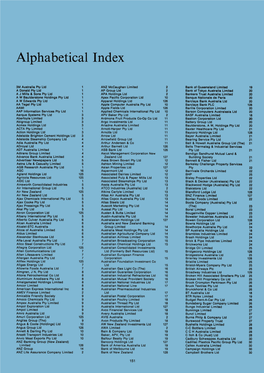 Alphabetical Index