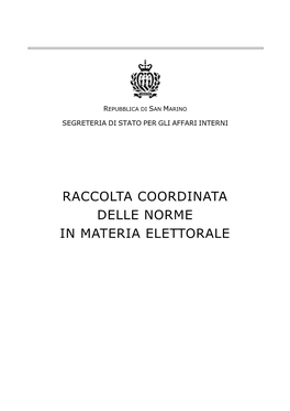 Testo Coordinato Delle Disposizoni Legislative In