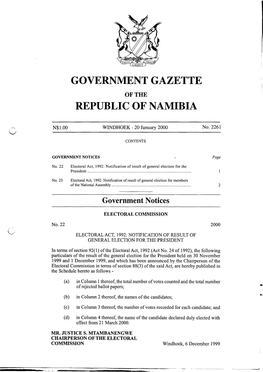 Government Gazette Republic of Namibia