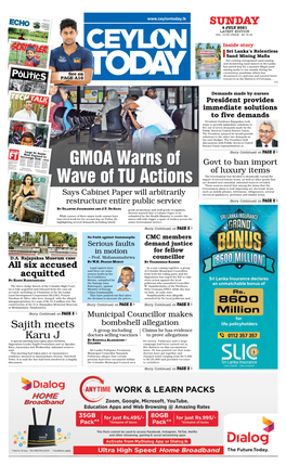 GMOA Warns of Wave of TU Actions