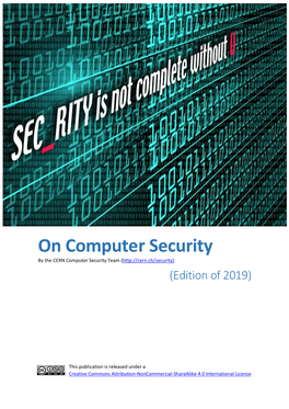 On Computer Security by the CERN Computer Security Team ( (Edition of 2019)