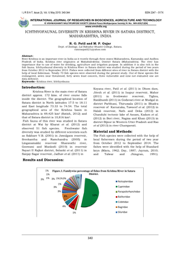 Ichthyofaunal Diversity in Krishna River in Satara District, Maharashtra, India