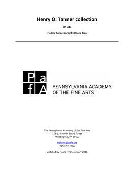 Henry O. Tanner Collection