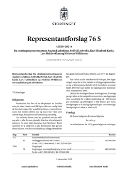 Representantforslag 76 S