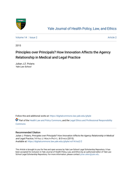 Principles Over Principals? How Innovation Affects the Agency Relationship in Medical and Legal Practice