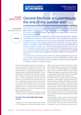 GENERAL ELECTIONS in LUXEMBOURG 26Th September 2013