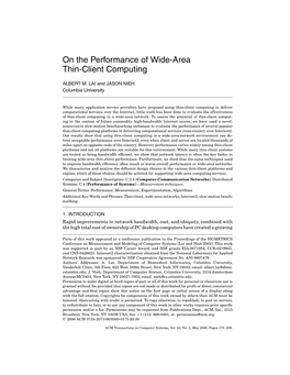 On the Performance of Wide-Area Thin-Client Computing