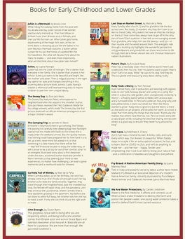 Books for Early Childhood and Lower Grades