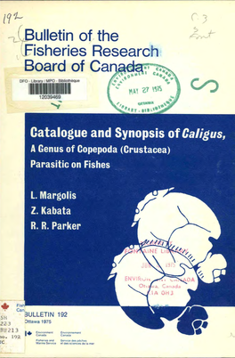 Bulletin of the Fisheries Research Board of Canada DFO - Library / MPO - Bibliothèque C') 12039469 1% Y