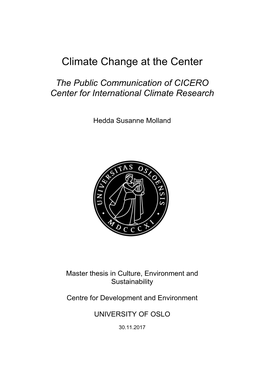 Climate Change at the Center