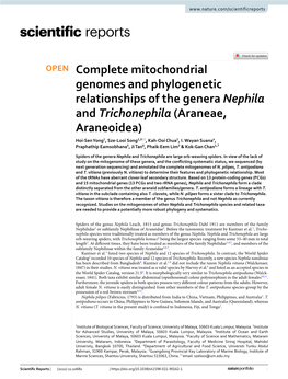 Complete Mitochondrial Genomes and Phylogenetic Relationships