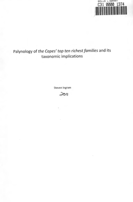 Palynology of the Capes' Top Ten Richest Families and Its Taxonomic Implications