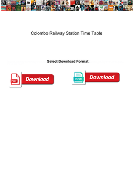 Colombo Railway Station Time Table Kimber