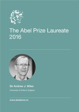 The Abel Prize Laureate 2016 Brochure