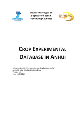 Crop Experimental Database in Anhui
