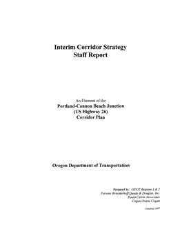 Interim Corridor Strategy Staff Report