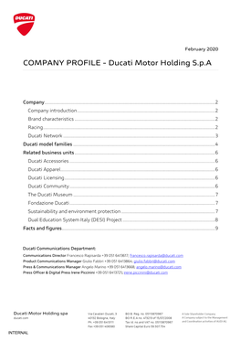 Ducati Motor Holding S.P.A