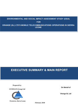 Executive Summary & Main Report