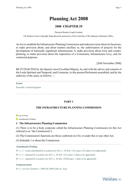 Planning Act 2008 Page 1