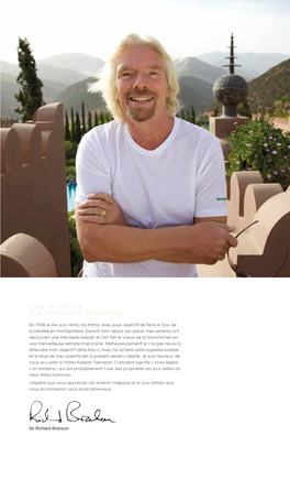 Une Note De Sir Richard Branson