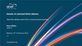 Details of Selected Ddos Attacks