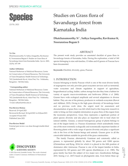 SPECIES L RESEARCH ARTICLE