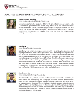 2021 Student Ambassadors